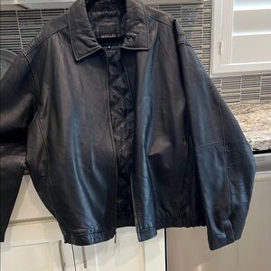 Black Bomber Jacket Smooth Finish Timeless Style